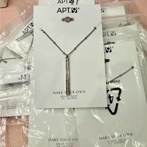 10 necklaces lot bundle! Apt. 9 Silver Necklace bar CZ w extender stuffer gift